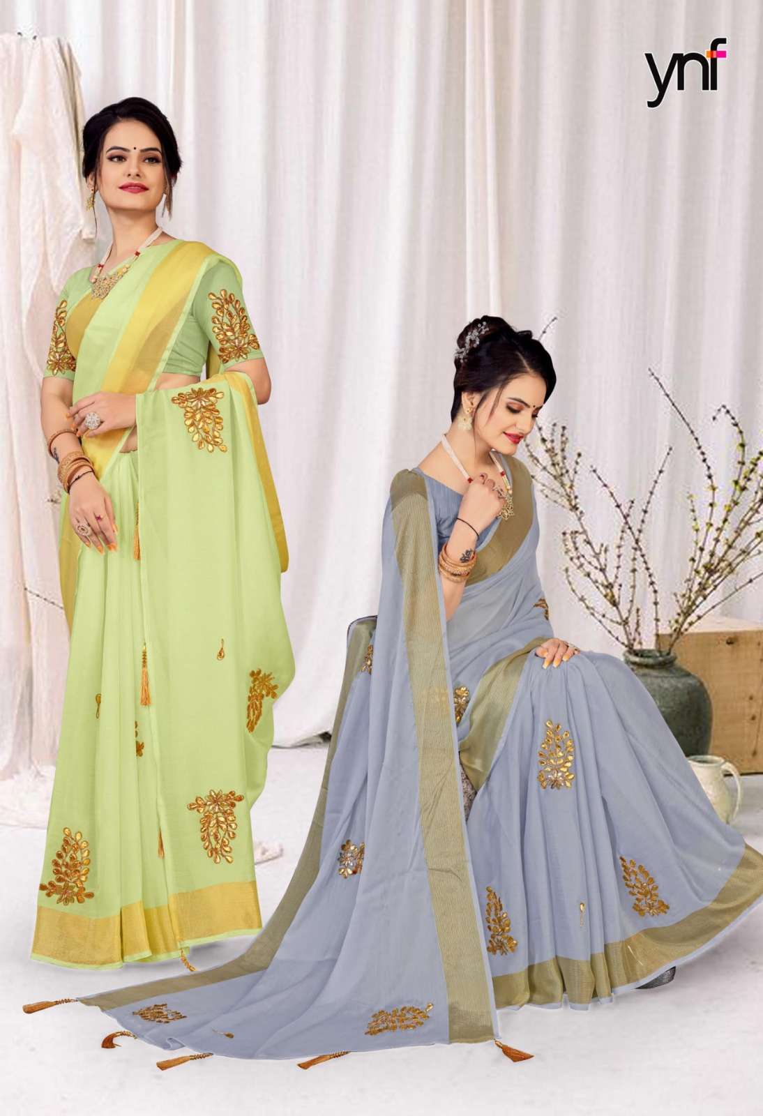 Ynf Ishani Chiffon Designer Saree Wholesale catalog