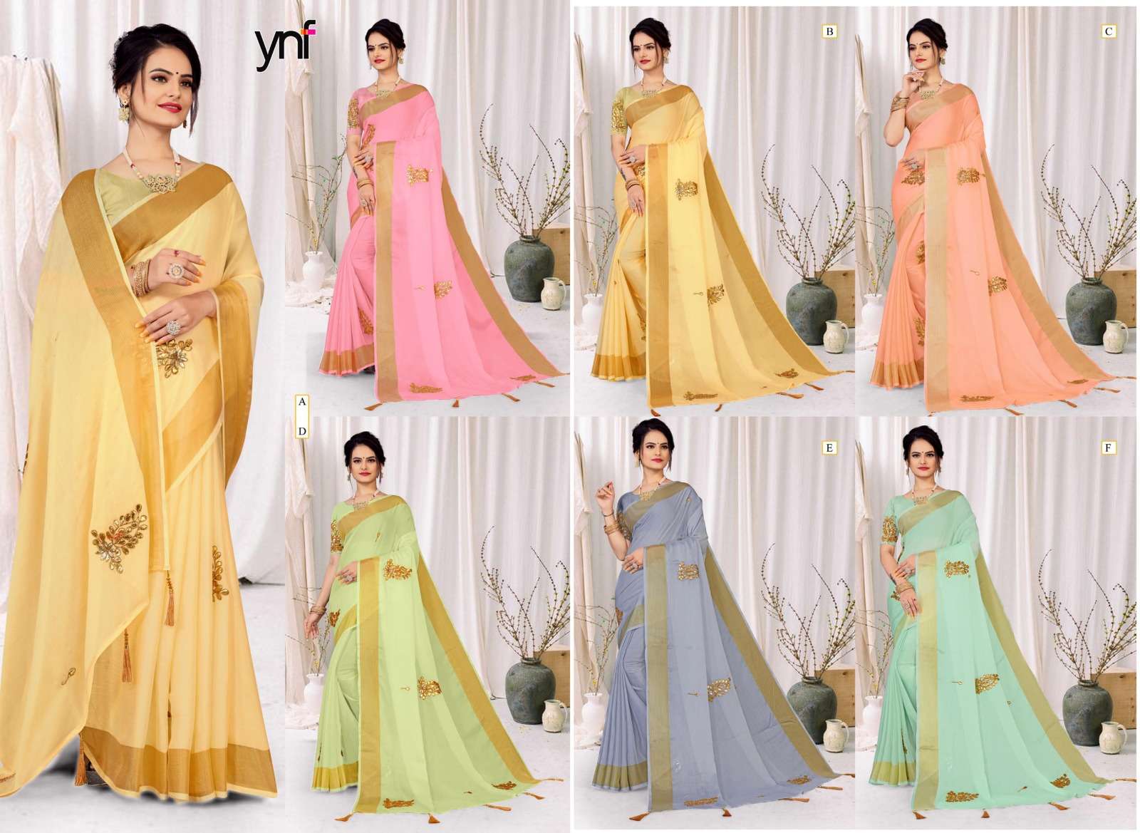 Ynf Ishani Chiffon Designer Saree Wholesale catalog