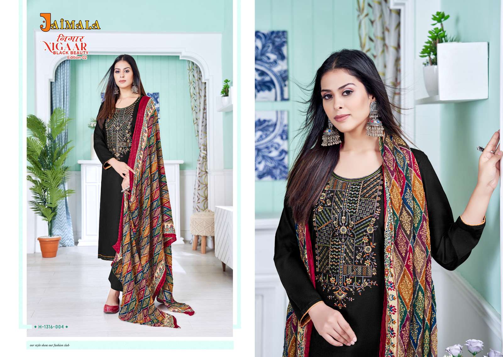 JAIMALA by Alok Suit NIGAAR BLACK BEAUTY EDITION 2 Dress Materials Wholesale catalog