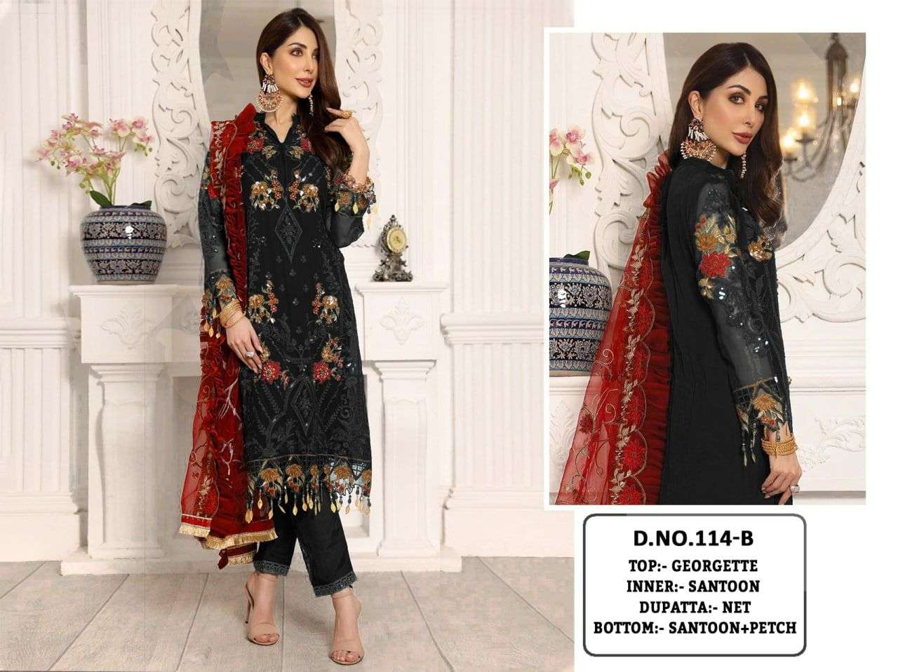 KF - 114 Georgette With Embroidery Pakistani Suits Wholesale catalog