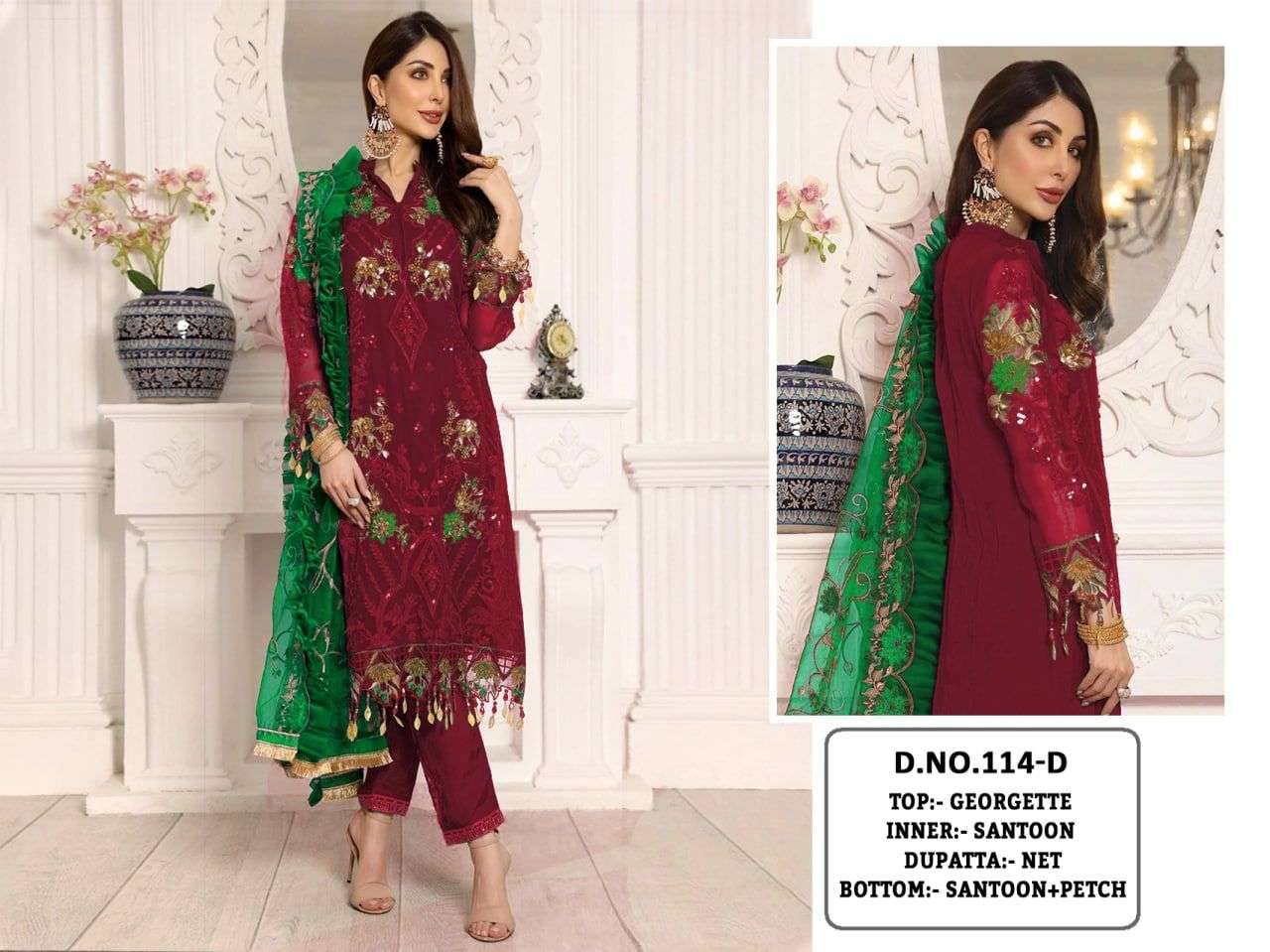 KF - 114 Georgette With Embroidery Pakistani Suits Wholesale catalog