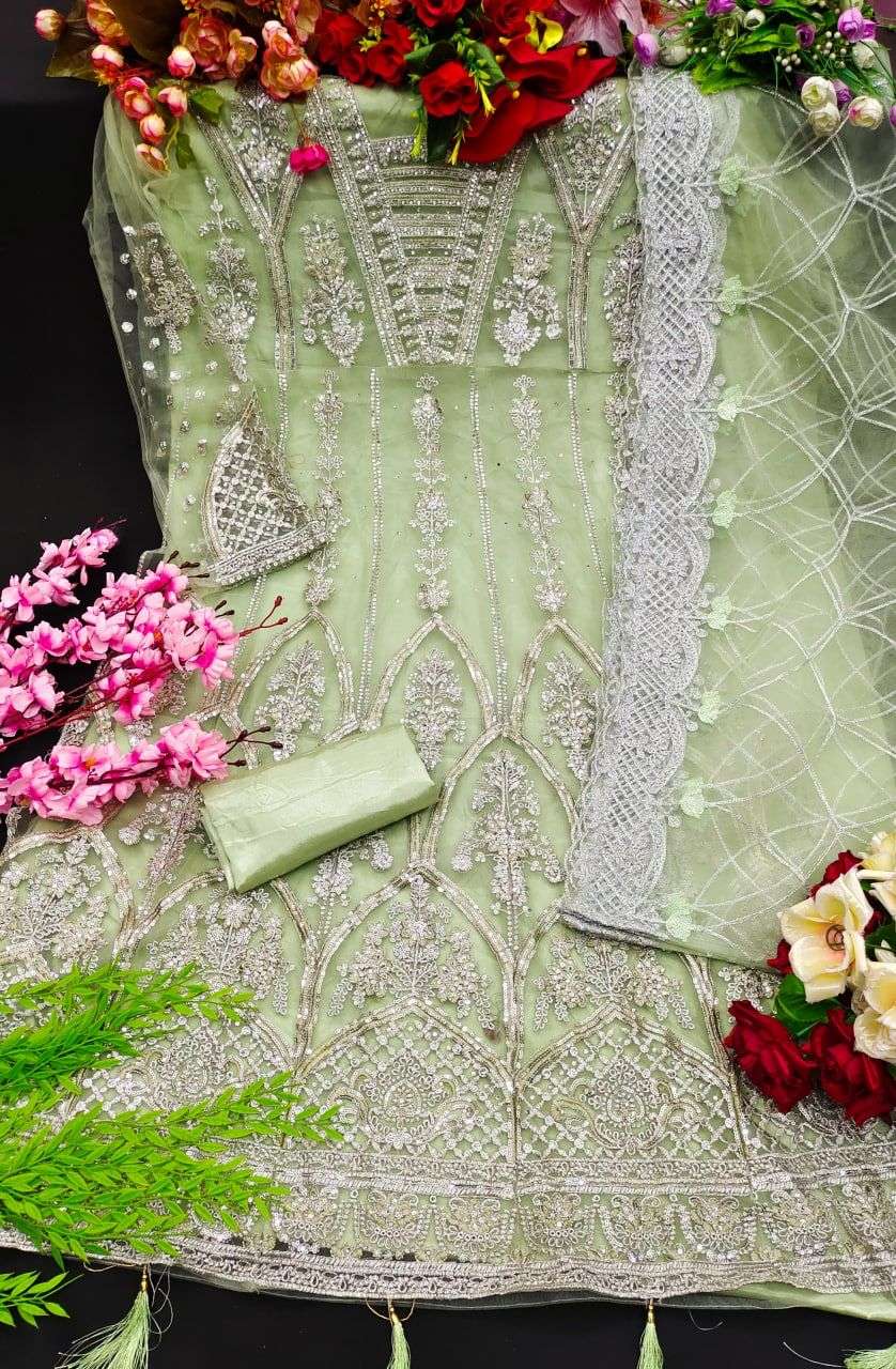 KF - 115 Butterfly Net With Embroidery Pakistani Suits Wholesale catalog