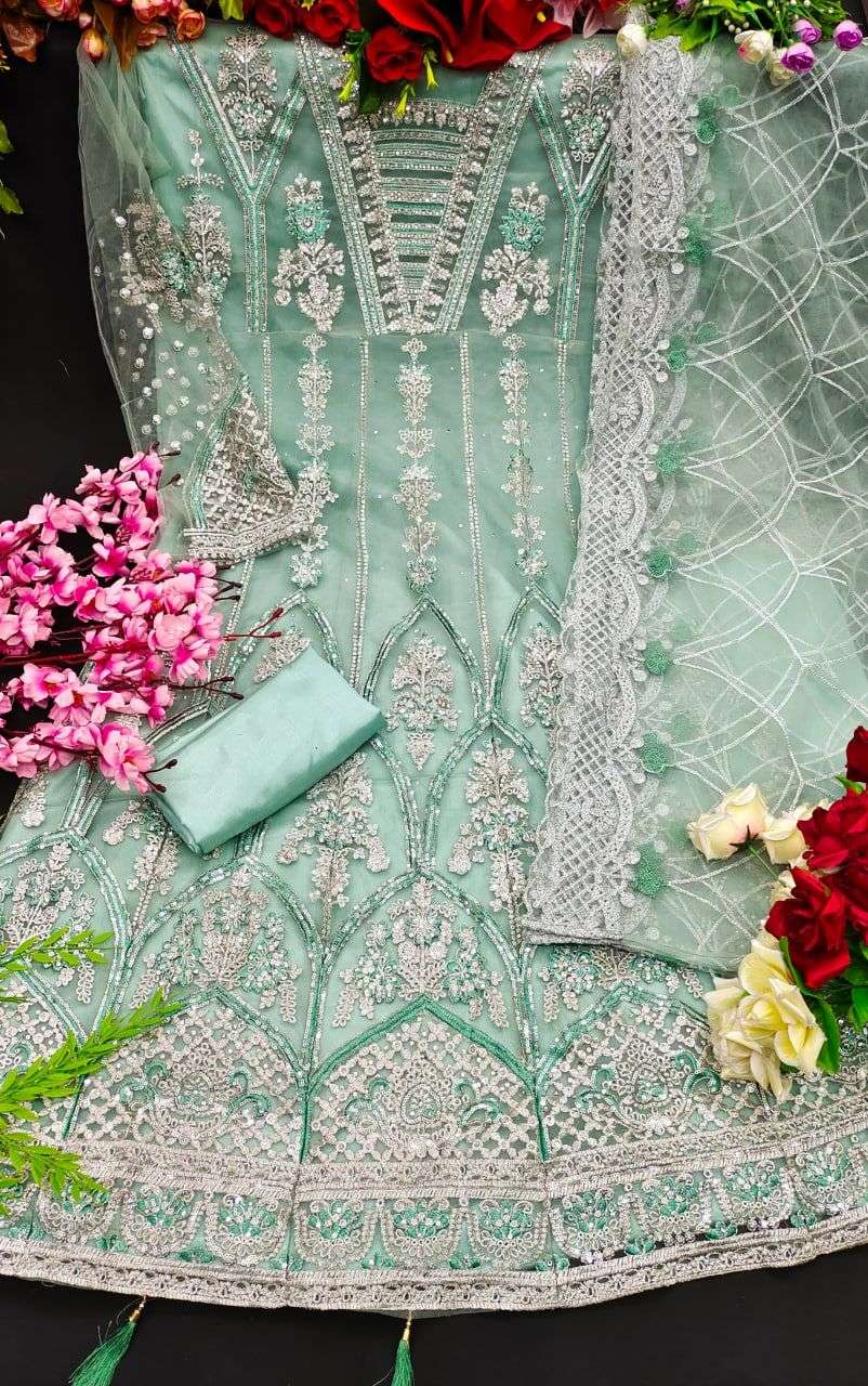 KF - 115 Butterfly Net With Embroidery Pakistani Suits Wholesale catalog