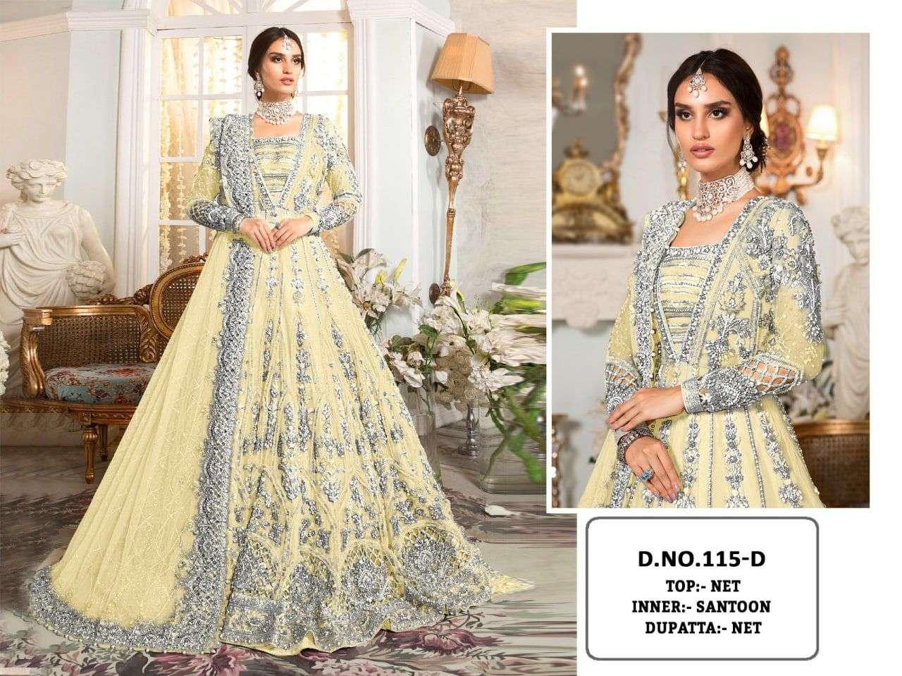 KF - 115 Butterfly Net With Embroidery Pakistani Suits Wholesale catalog