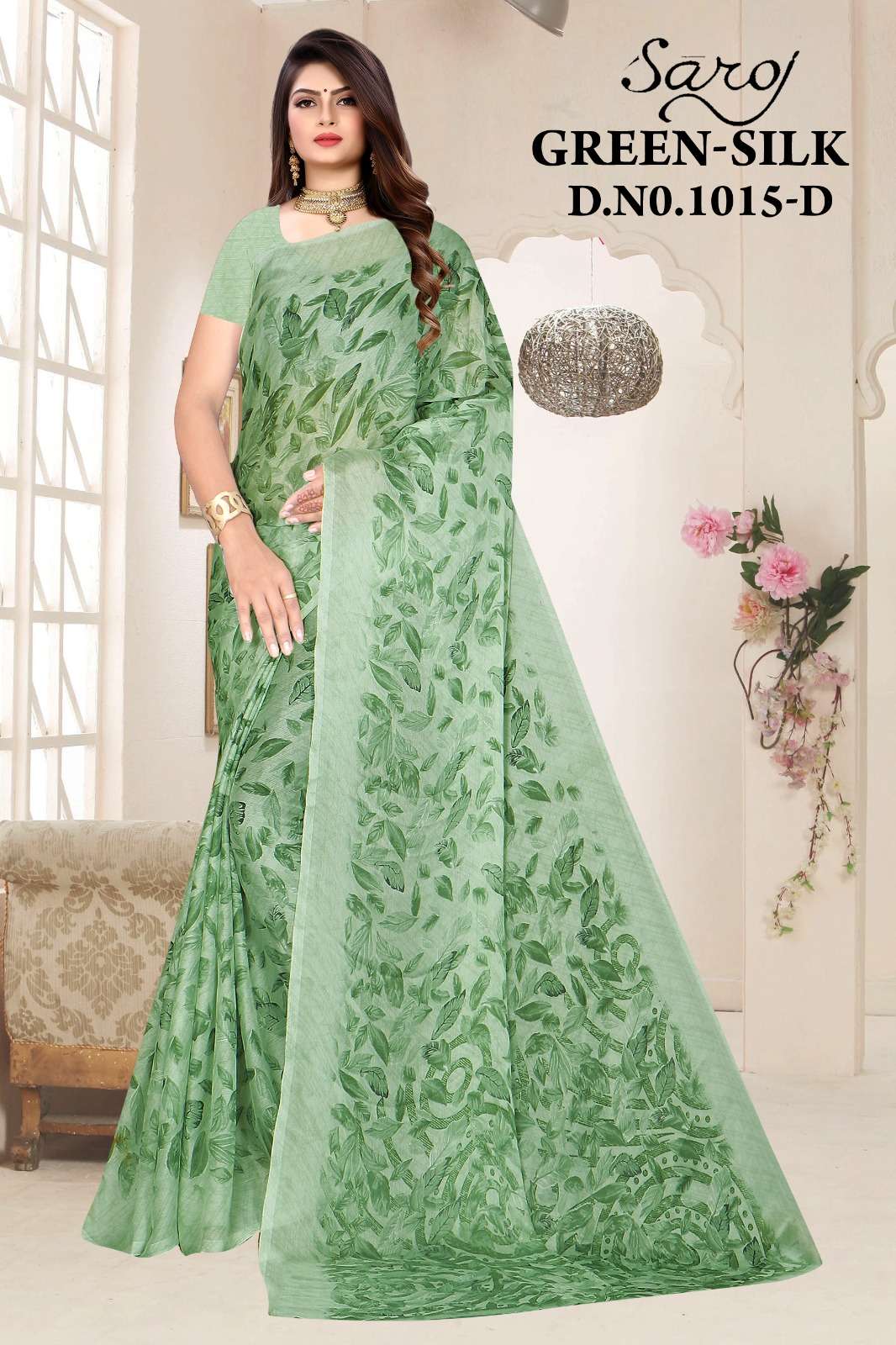 SIMMER 1 TWO TONE MOSS CHIFFON SAREE -