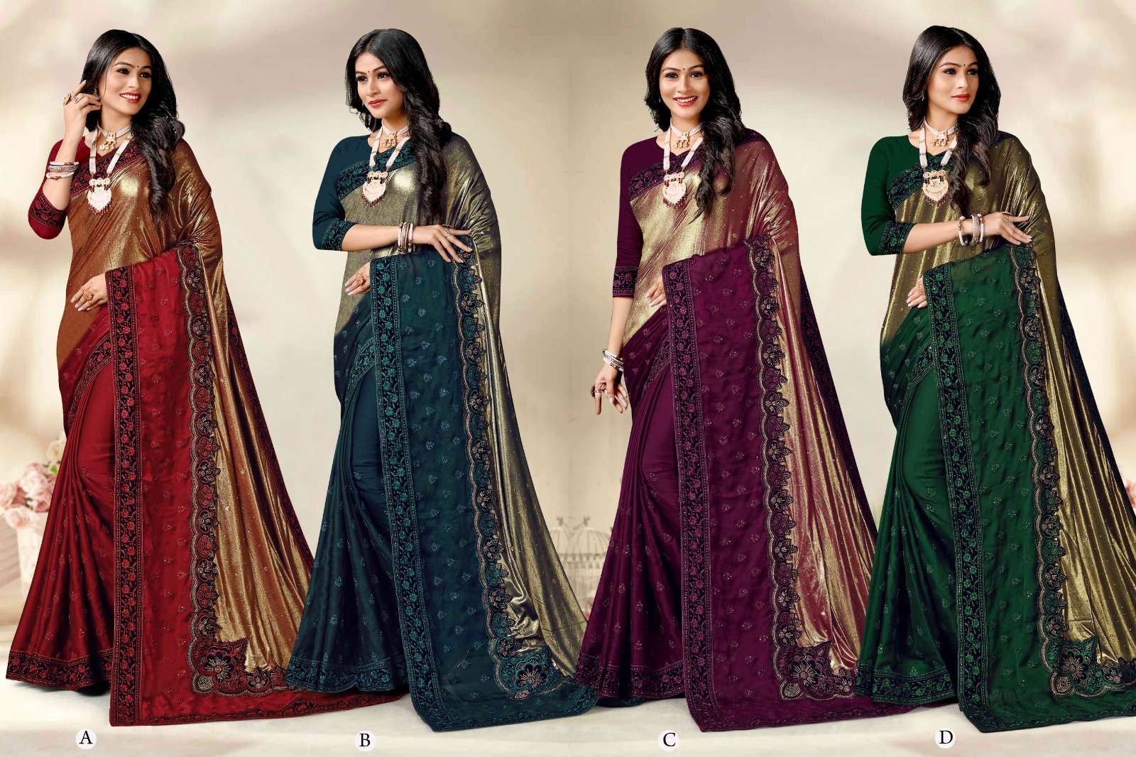 USTAV  BY RONISHA SAREE IMPORTED LYCRA FABRICS FANCY STONE AND EMBROIDERY WORK SUPER HIT COLLECTION 