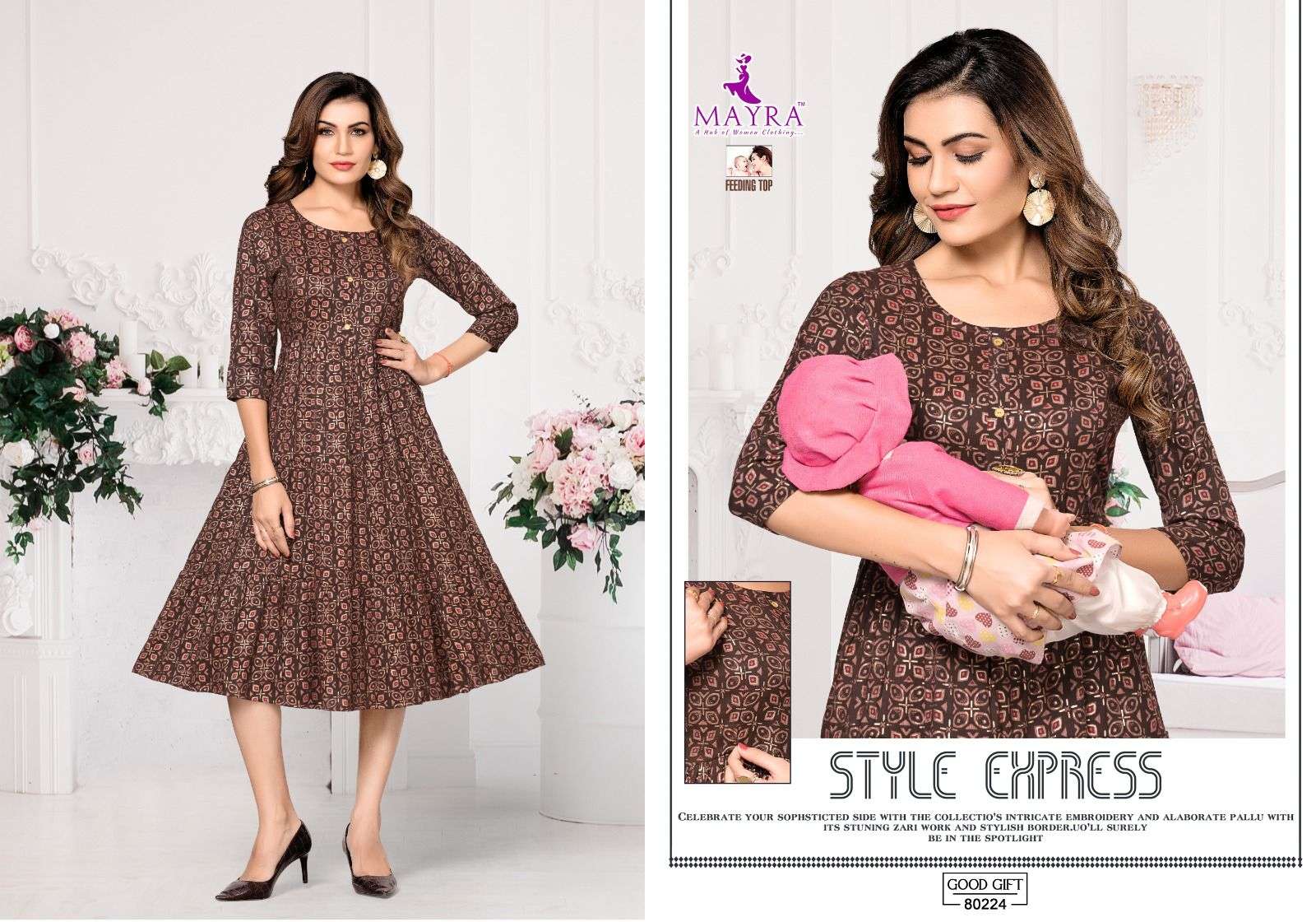 MAYRA GOD GIFT Pure capsuil print Kurti Wholesale catalog