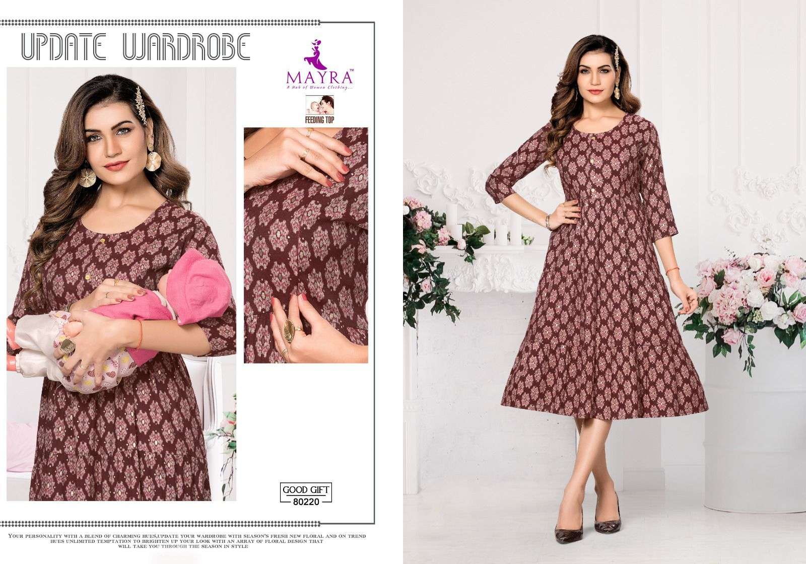 MAYRA GOD GIFT Pure capsuil print Kurti Wholesale catalog