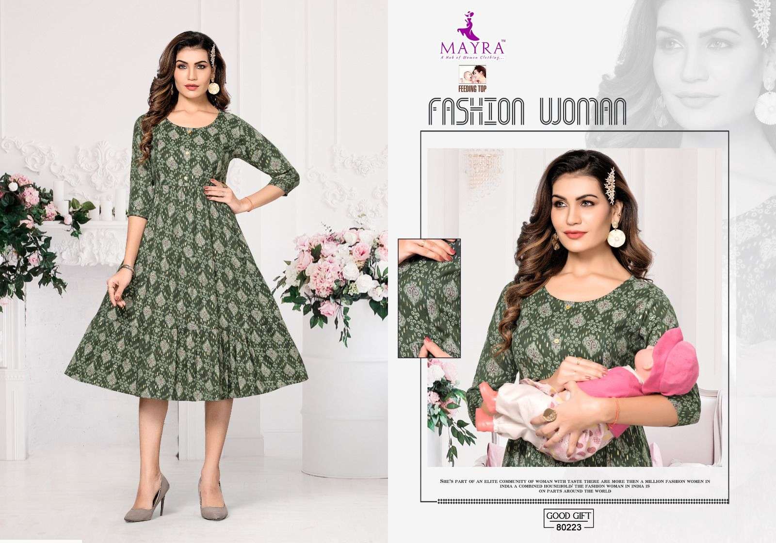 MAYRA GOD GIFT Pure capsuil print Kurti Wholesale catalog