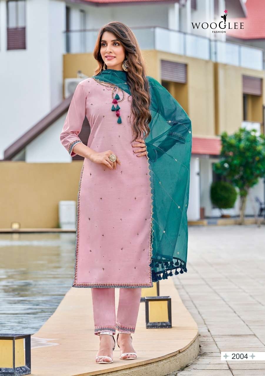 WOOGLEE NIKHAR Pure viscose silk Kurti Wholesale catalog