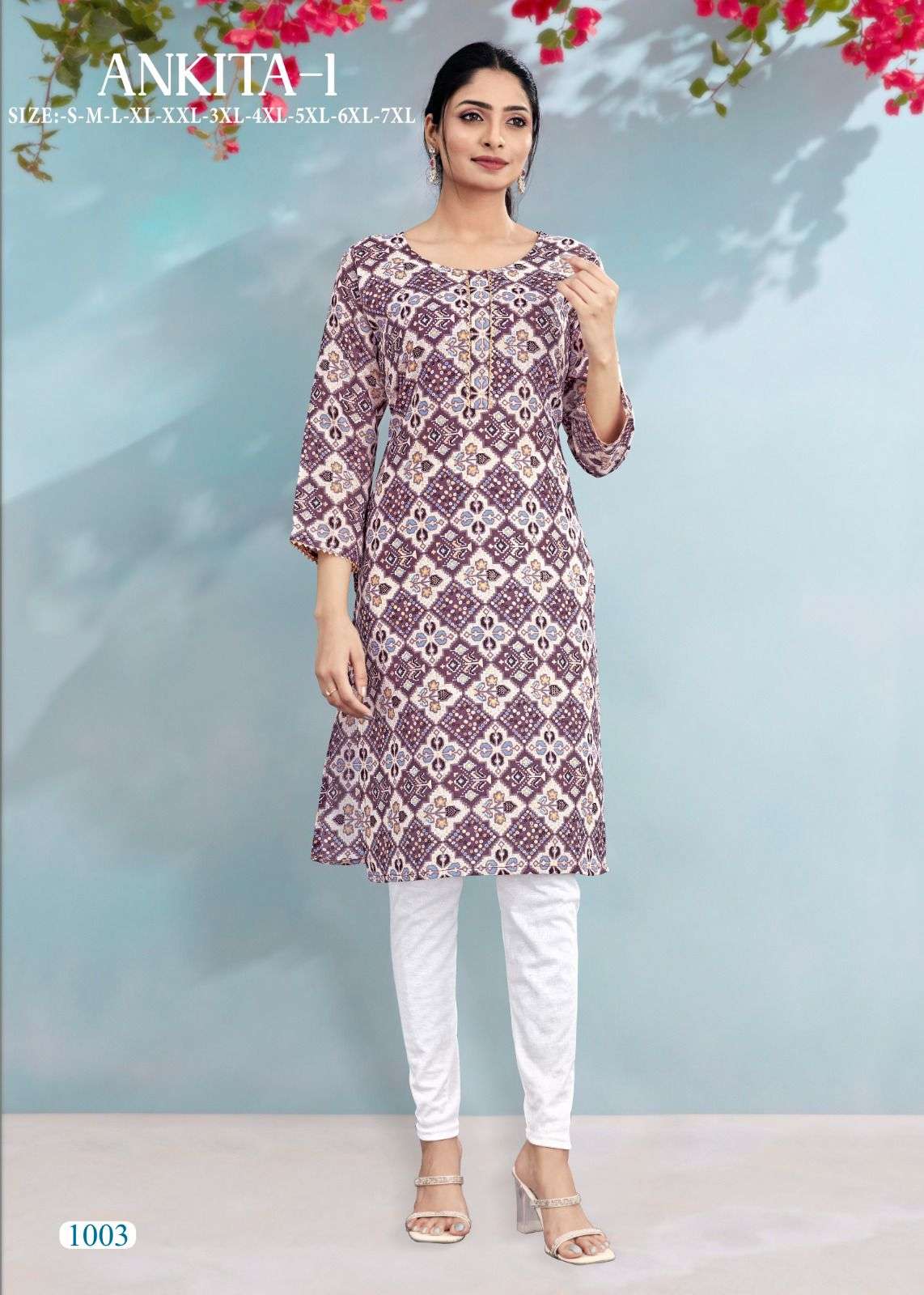 ANKITA-1 RAYON COTTON Kurti Wholesale catalog