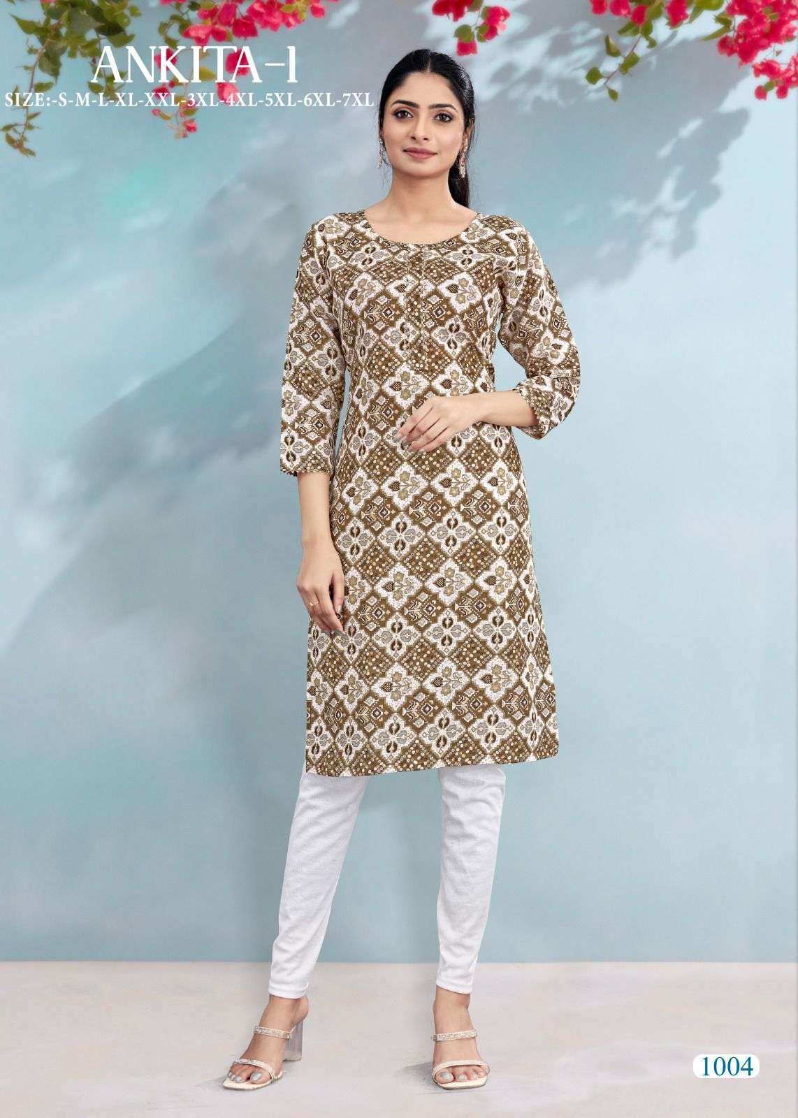 ANKITA-1 RAYON COTTON Kurti Wholesale catalog