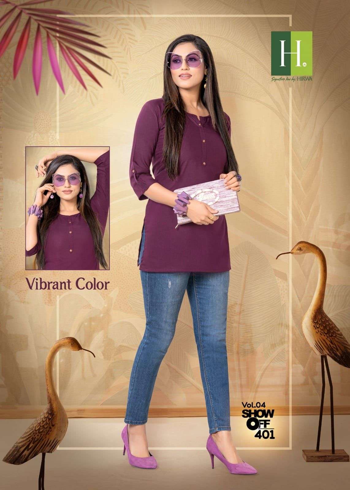 HIRWA SHOW OFF vol-4 Kurti Wholesale catalog