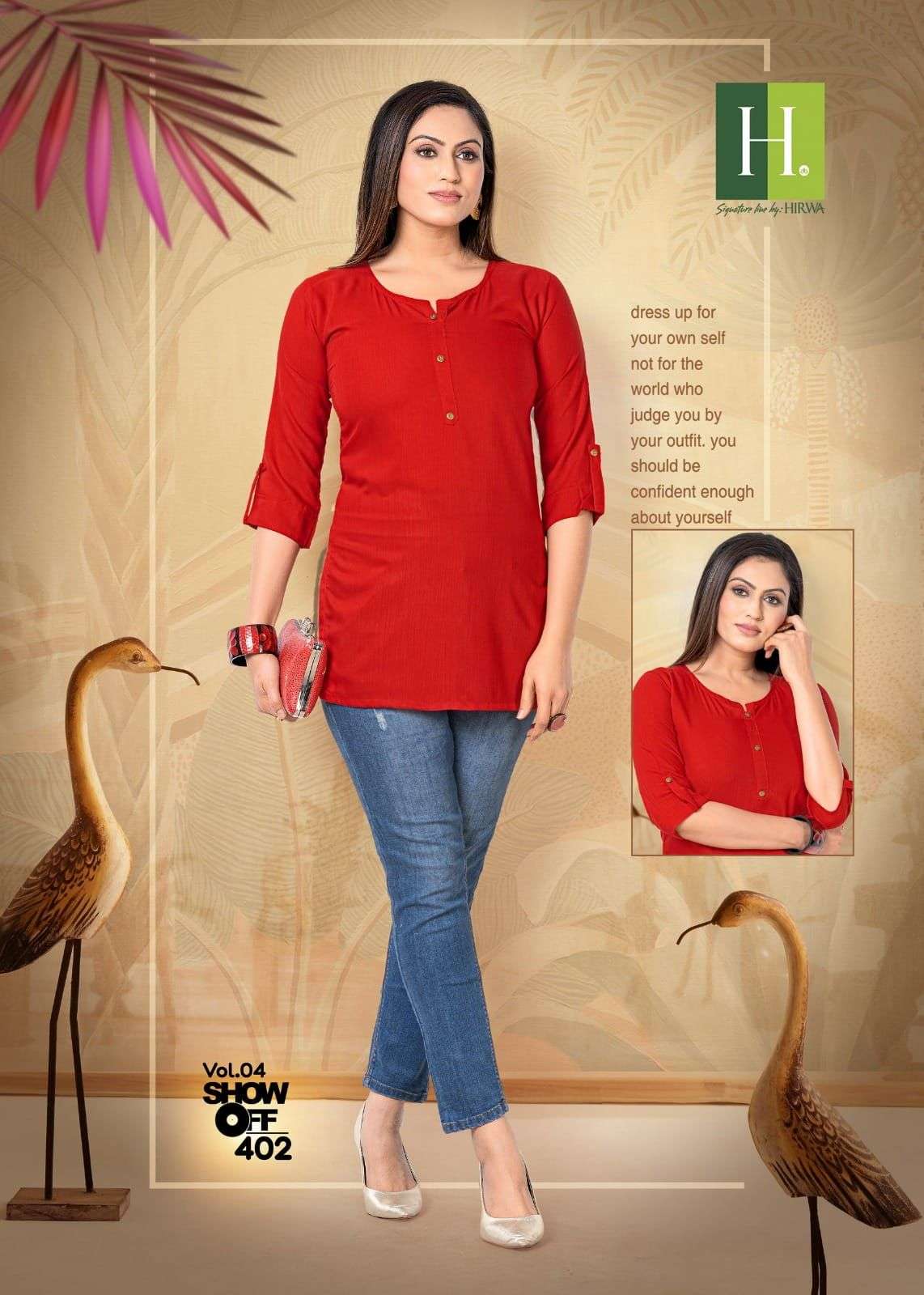 HIRWA SHOW OFF vol-4 Kurti Wholesale catalog