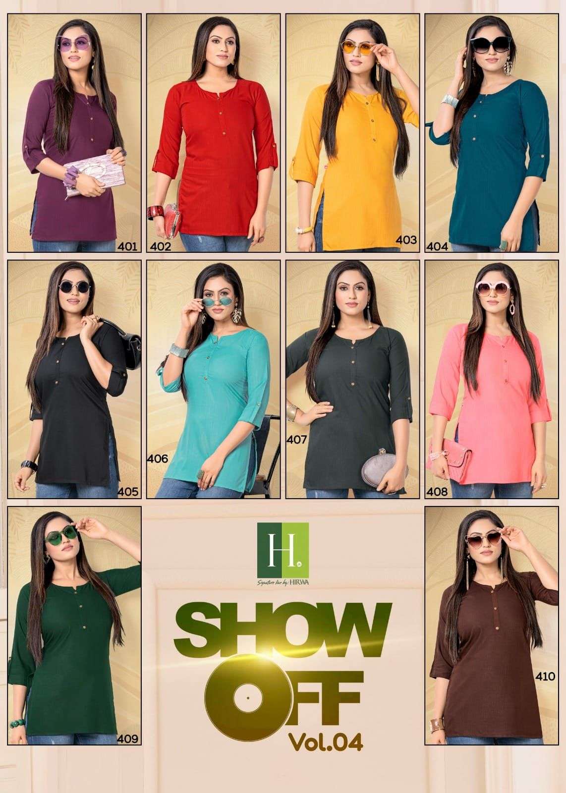 HIRWA SHOW OFF vol-4 Kurti Wholesale catalog