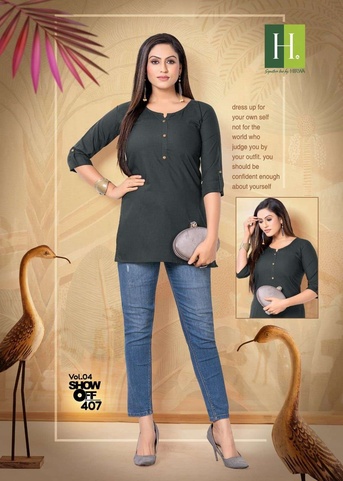 HIRWA SHOW OFF vol-4 Kurti Wholesale catalog