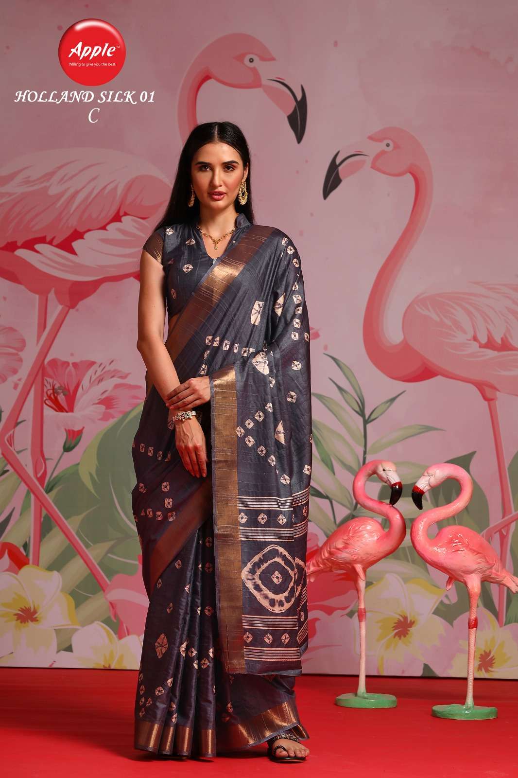 Apple Holland 01 Printed Designer Saree Wholesale catalog