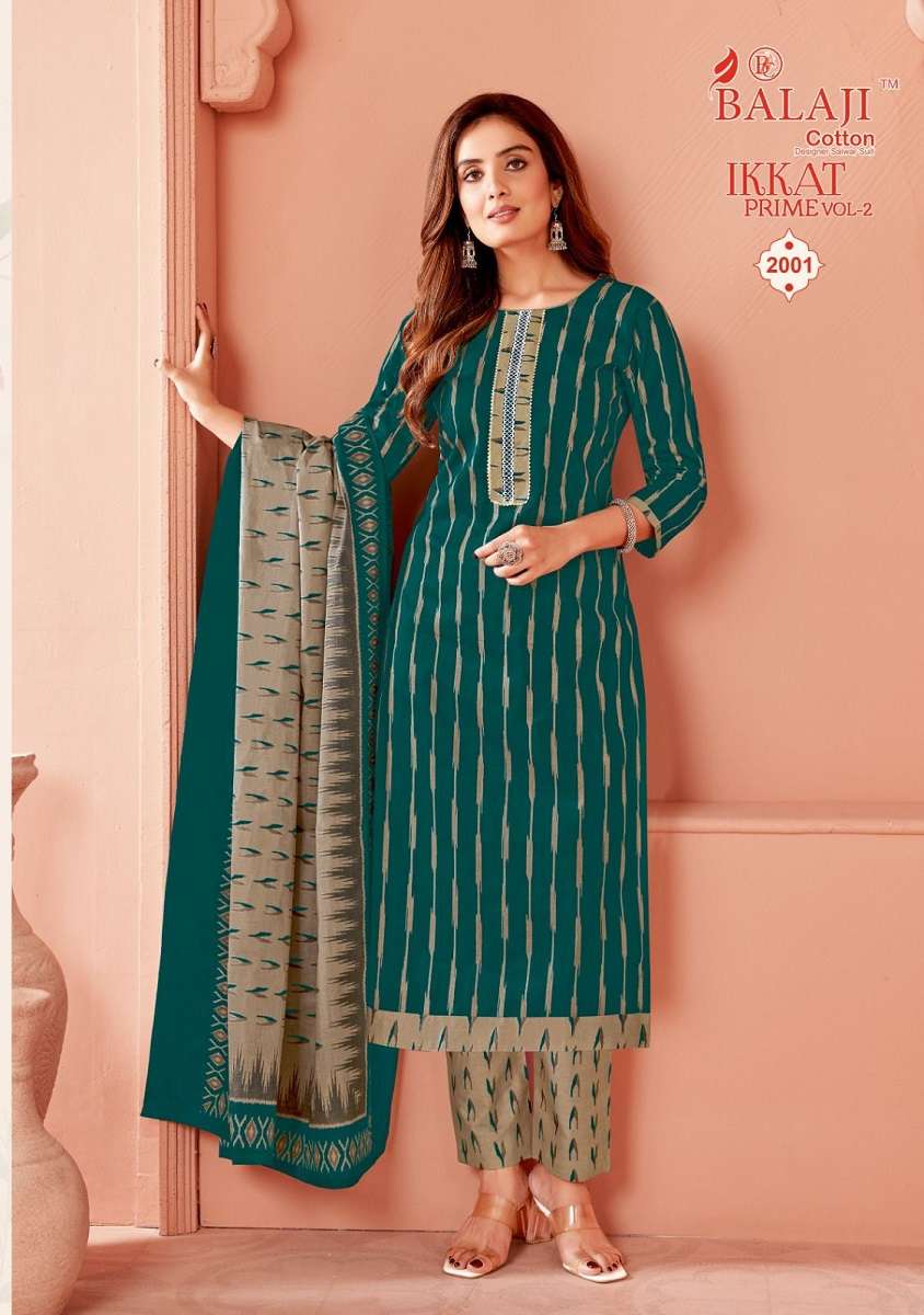 Balaji Ikkat Prime Vol-2 -  Dress Material Wholesale Catalog