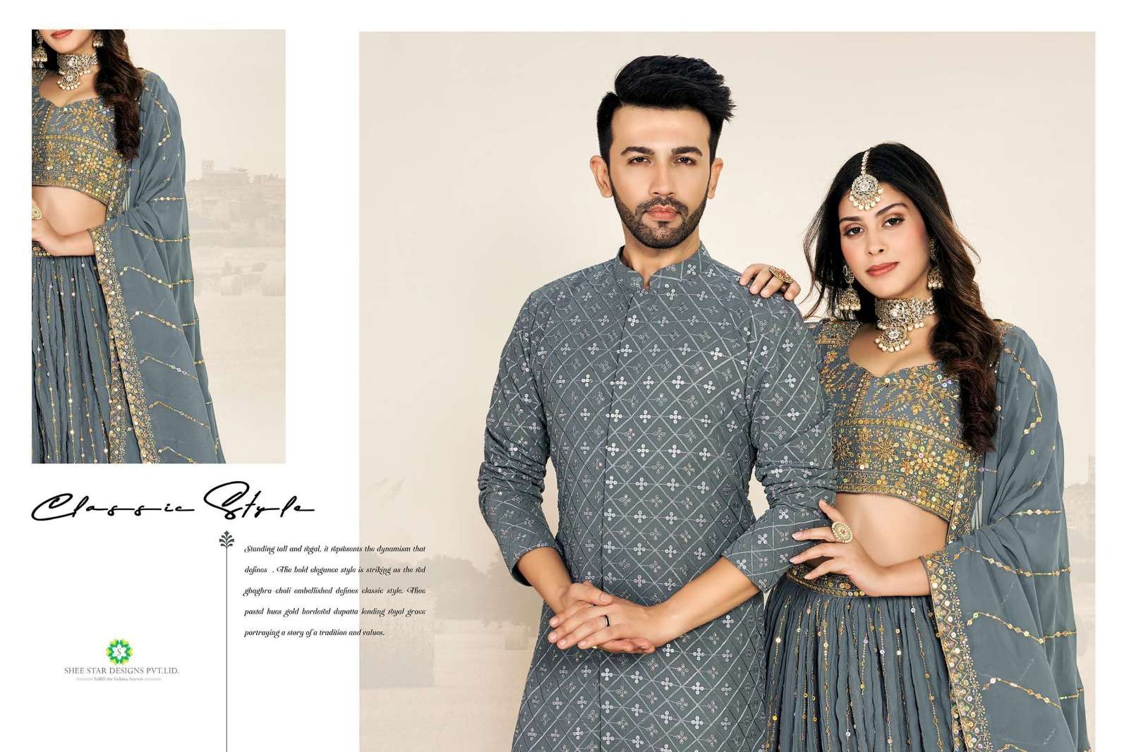 Blue trendy couple wear Online | Buy Light Blue trendy couple Lehenga &  Kurta