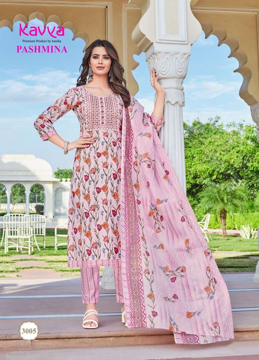 Kavya Pasmina Vol-3 Kurti Pant With Dupatta -Wholesale Catalog