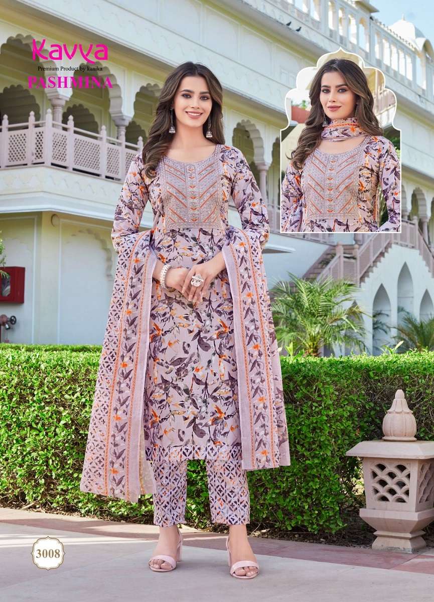 Kavya Pasmina Vol-3 Kurti Pant With Dupatta -Wholesale Catalog