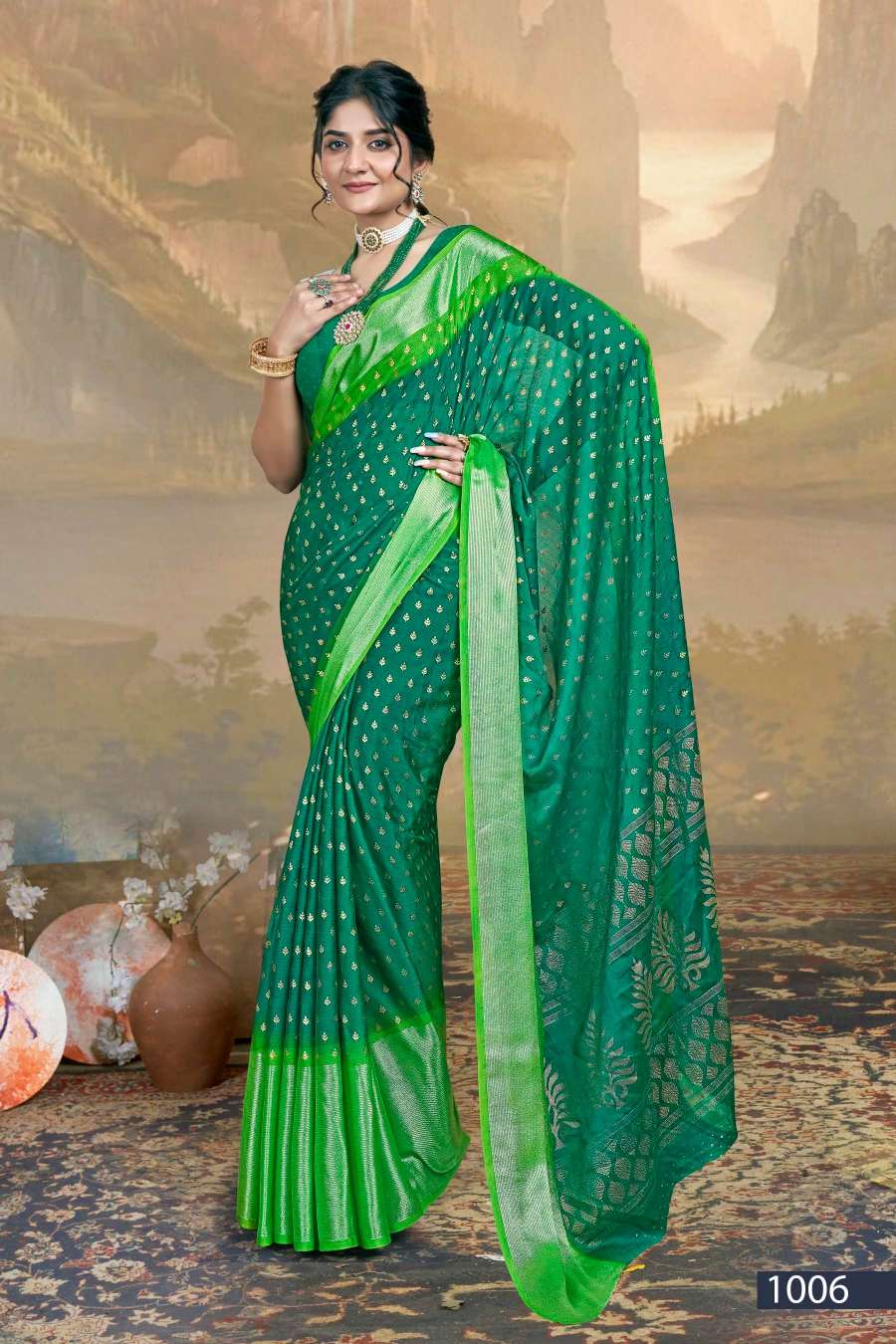 Order Designer Sky Blue Chiffon Saree Sets @ Redpine Designs