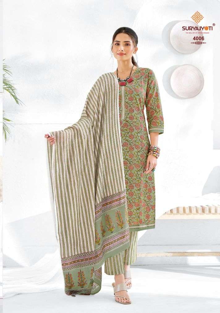 Suryajyoti Cosmic Design Vol - 4 With Kurti Pant And Dupatta -Wholesale Catalog