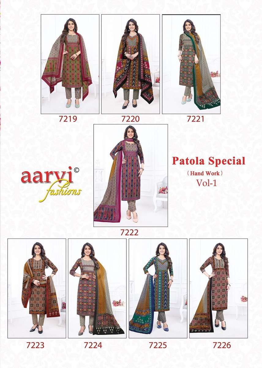 Aarvi Patola Special Vol-1 – Kurti Pant With Dupatta -Wholesale Catalog