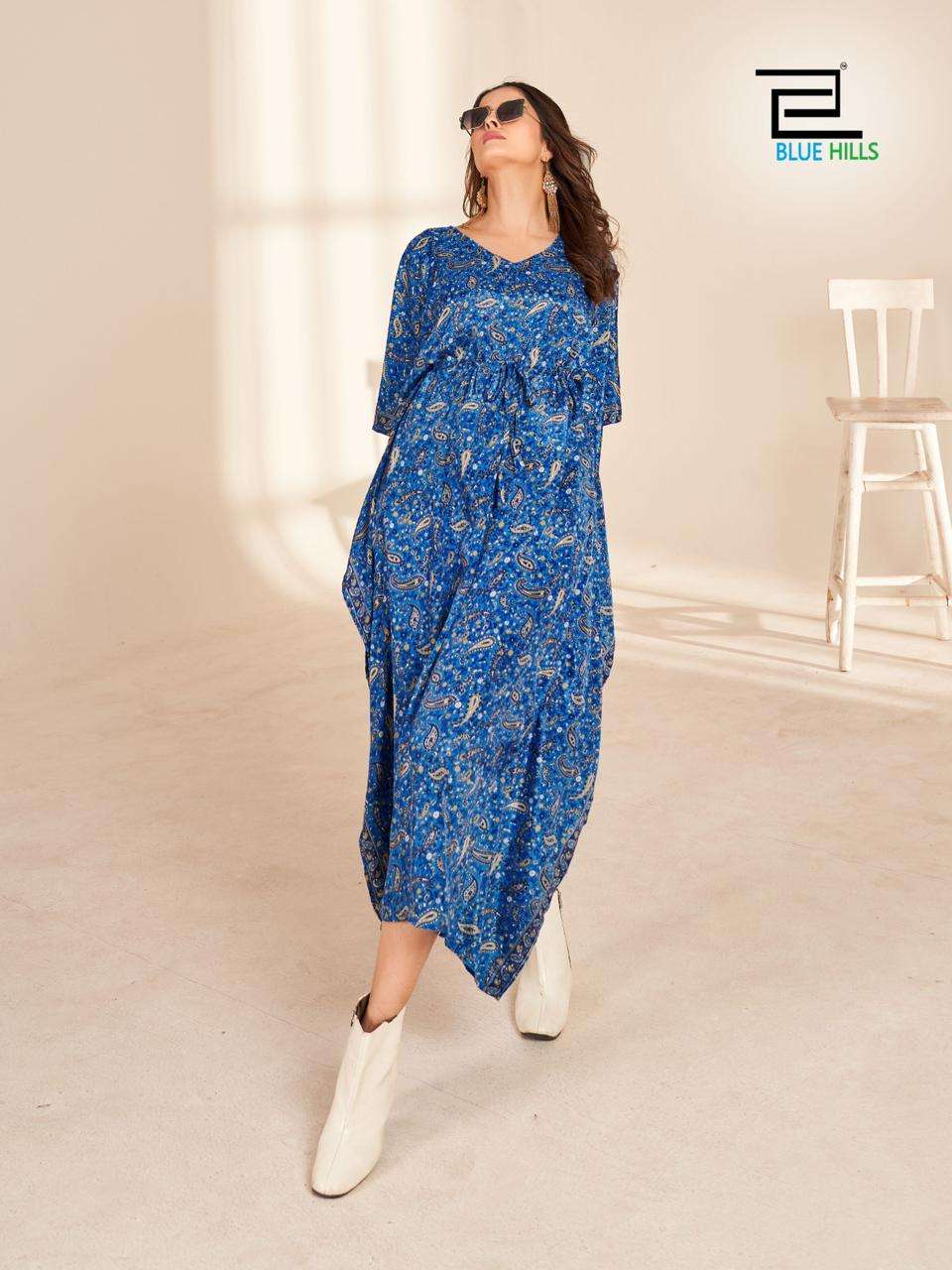 Blue Hills Fire Walk Vol 5 Kaftan Kurti Wholesale catalog