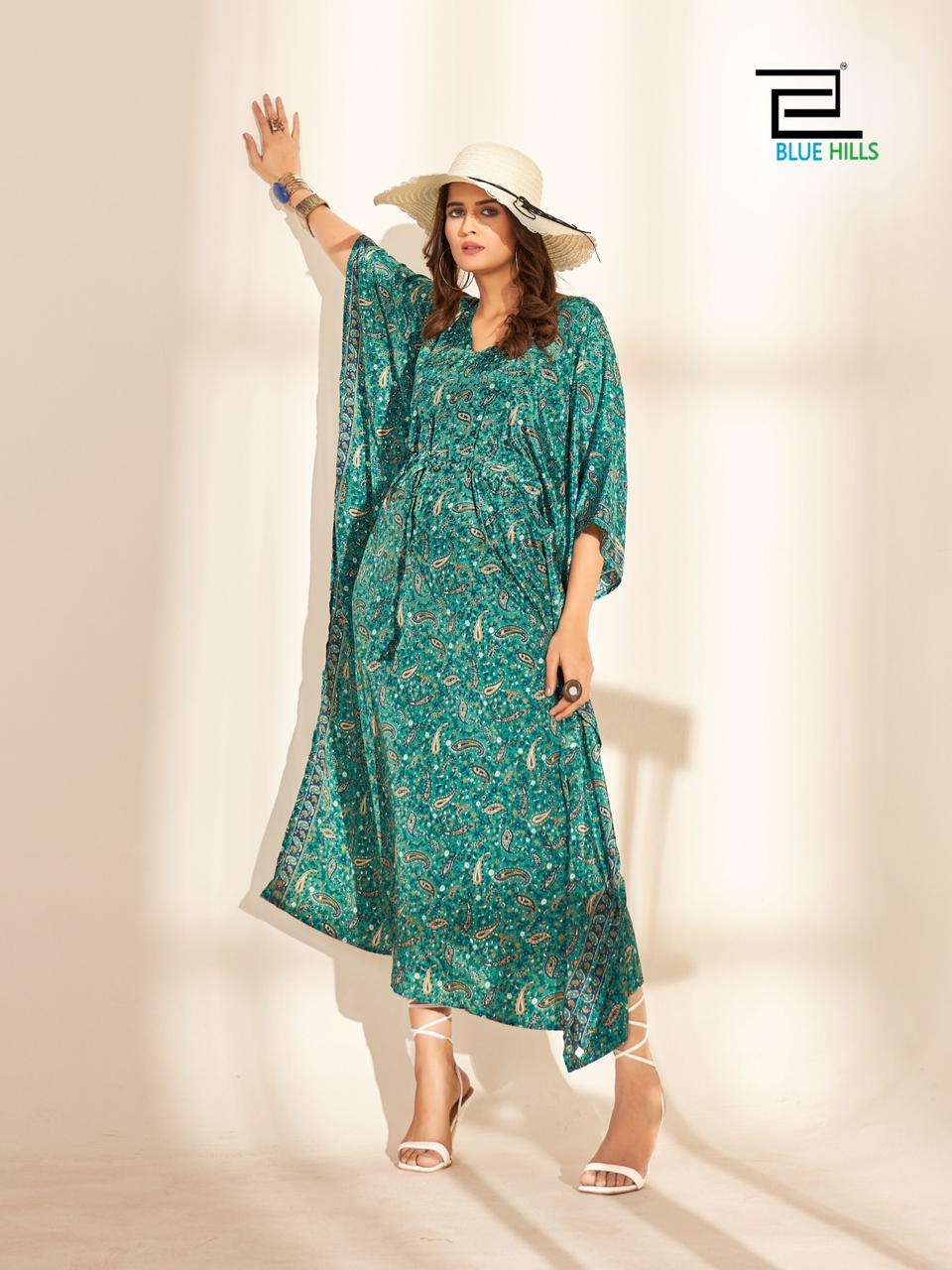 Blue Hills Fire Walk Vol 5 Kaftan Kurti Wholesale catalog