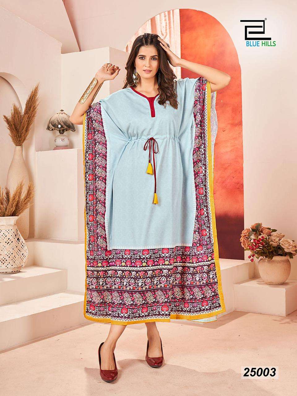 Blue Hills Stare Vol 25 Printed Kaftan Kurti Wholesale catalog