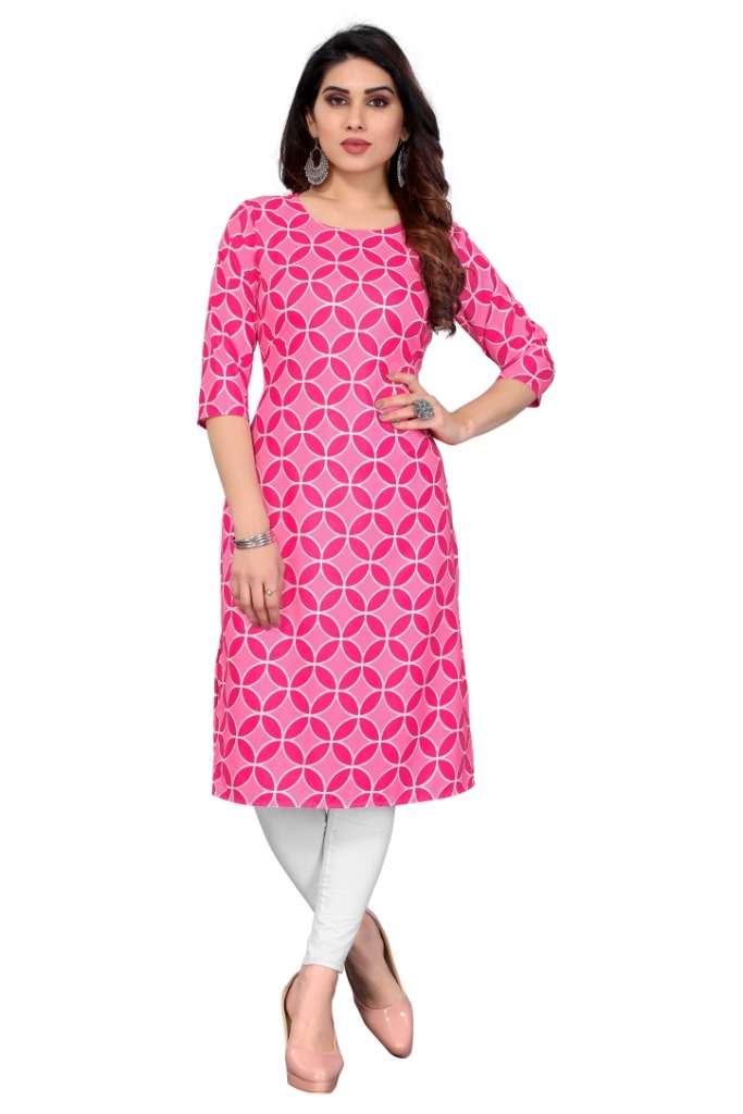 D 31 Casual Wear Printed Crepe Kurti Wholesale catalog