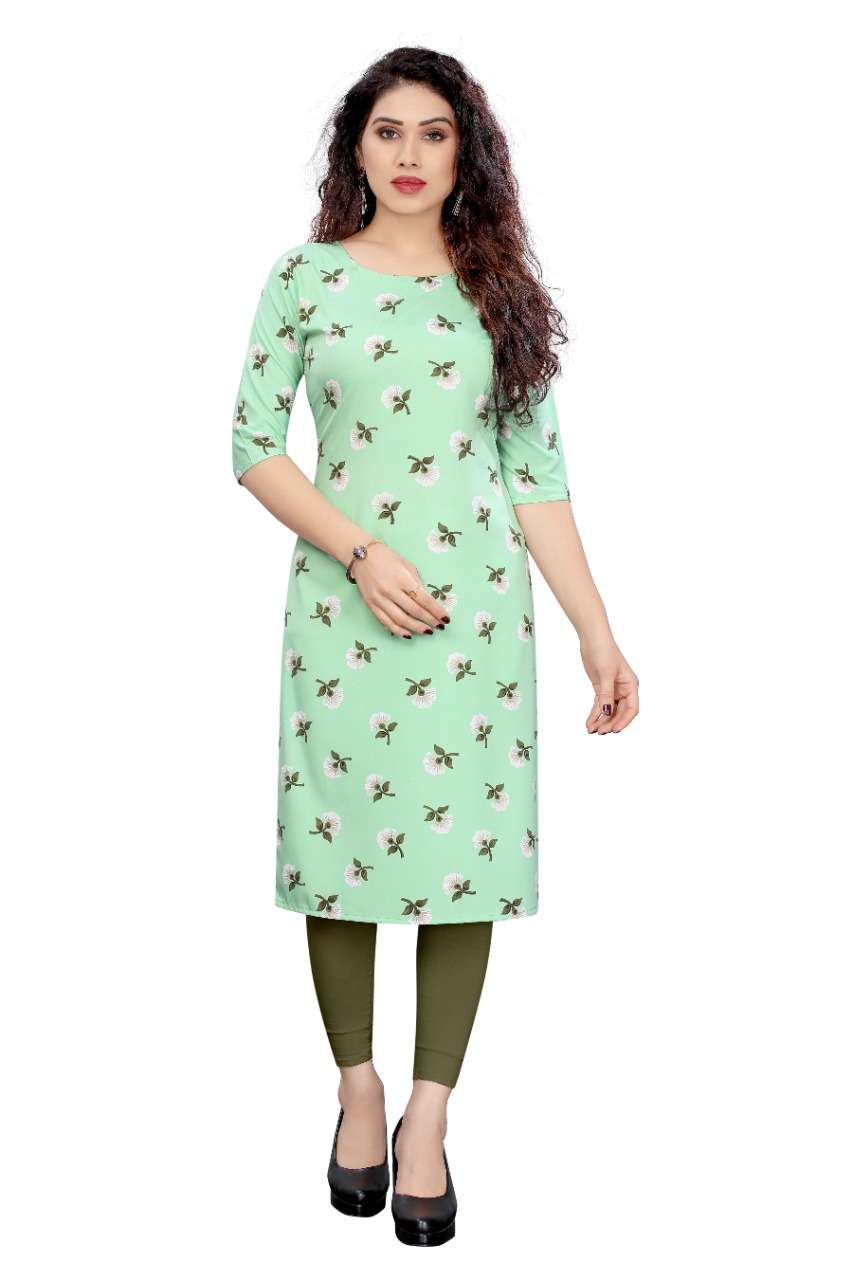 D 31 Casual Wear Printed Crepe Kurti Wholesale catalog