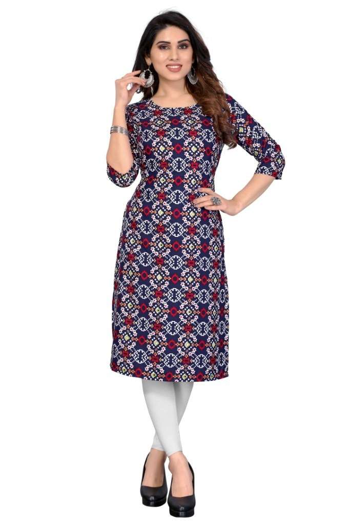 D 31 Casual Wear Printed Crepe Kurti Wholesale catalog