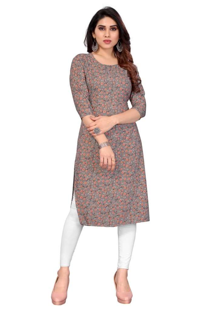 D 31 Casual Wear Printed Crepe Kurti Wholesale catalog