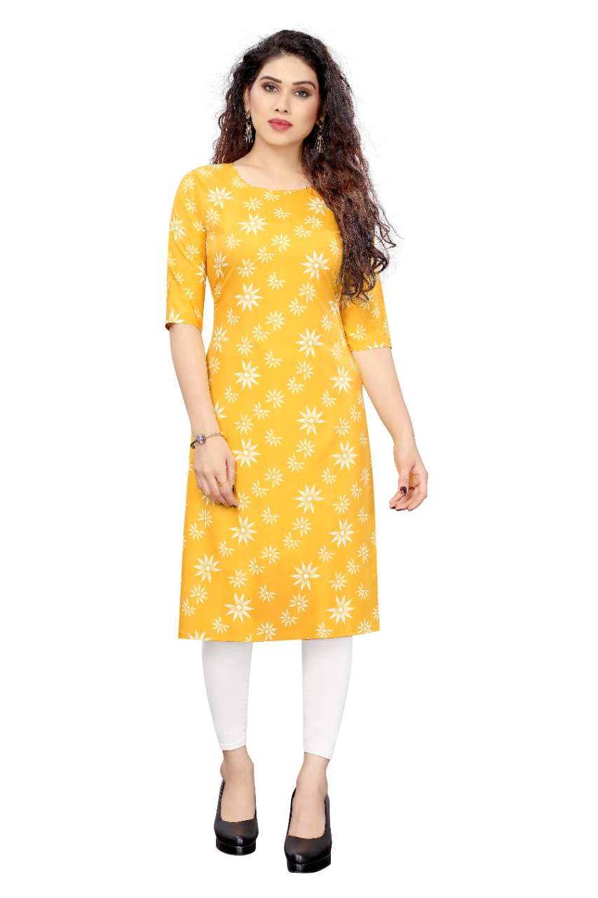 D 31 Casual Wear Printed Crepe Kurti Wholesale catalog