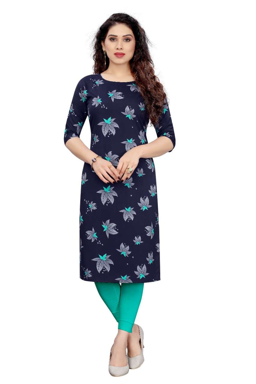 D 31 Casual Wear Printed Crepe Kurti Wholesale catalog