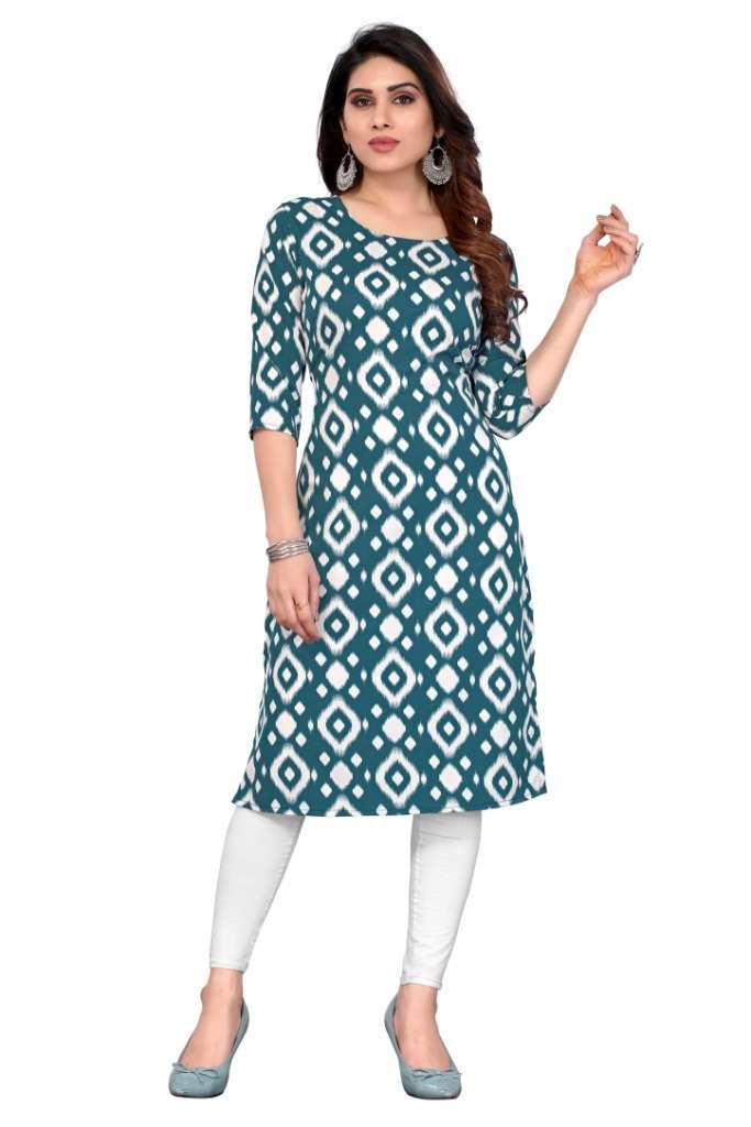 D 31 Casual Wear Printed Crepe Kurti Wholesale catalog