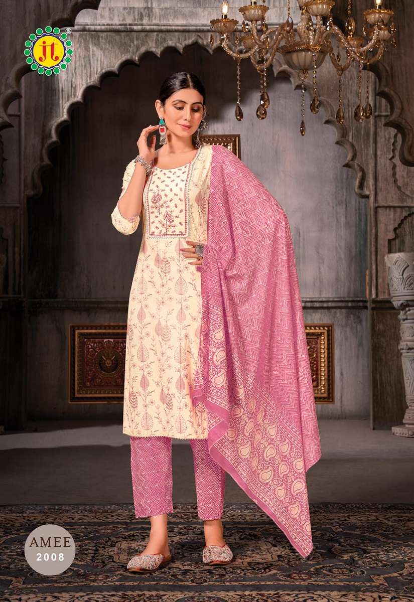 Jt Amee Vol-2 -Kurti Pant With Dupatta -Wholesale Catalog