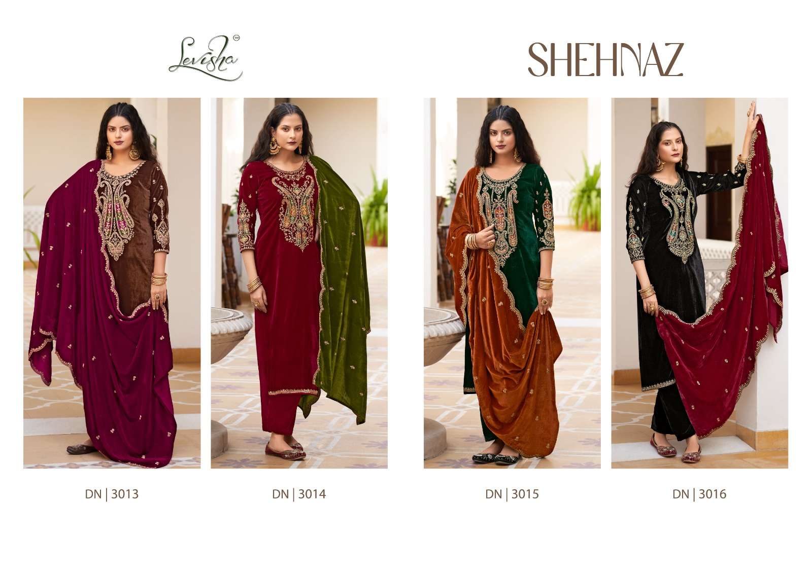 Levisha Shehnaz Premium Velvet Dress Material Wholesale catalog