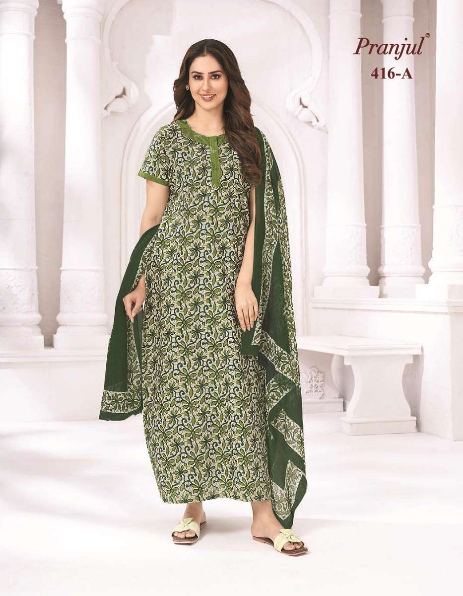 Pranjul Pratishtha Long Nighties With Dupatta -Wholesale Catalog