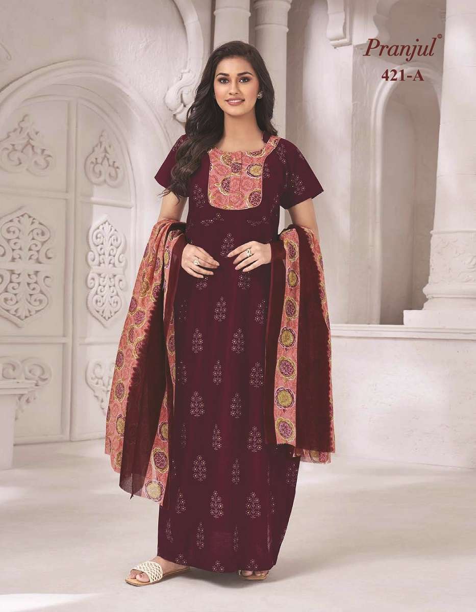 Pranjul Pratishtha Long Nighties With Dupatta -Wholesale Catalog