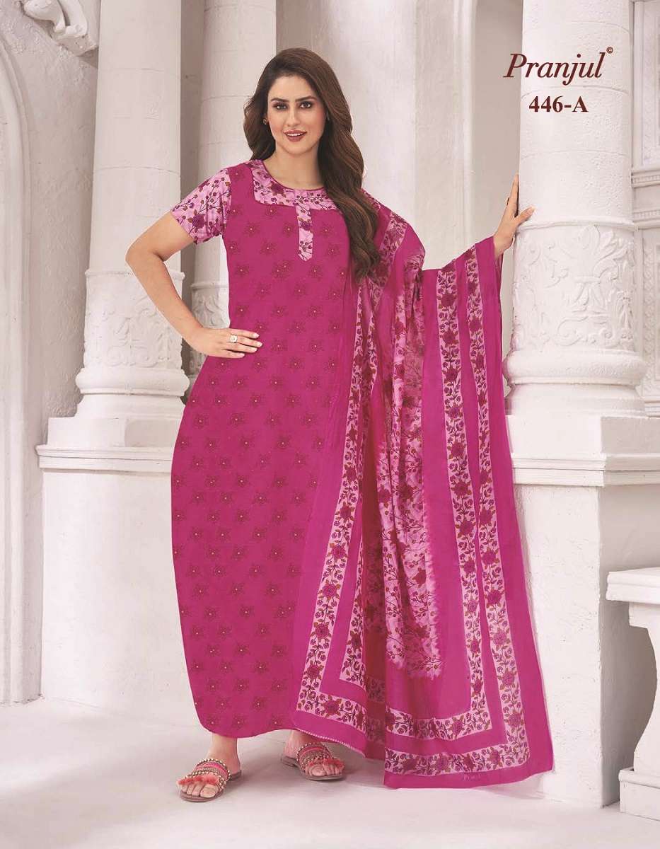 Pranjul Pratishtha Long Nighties With Dupatta -Wholesale Catalog