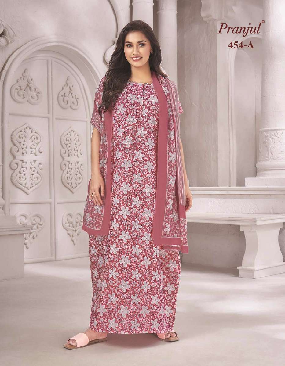 Pranjul Pratishtha Long Nighties With Dupatta -Wholesale Catalog