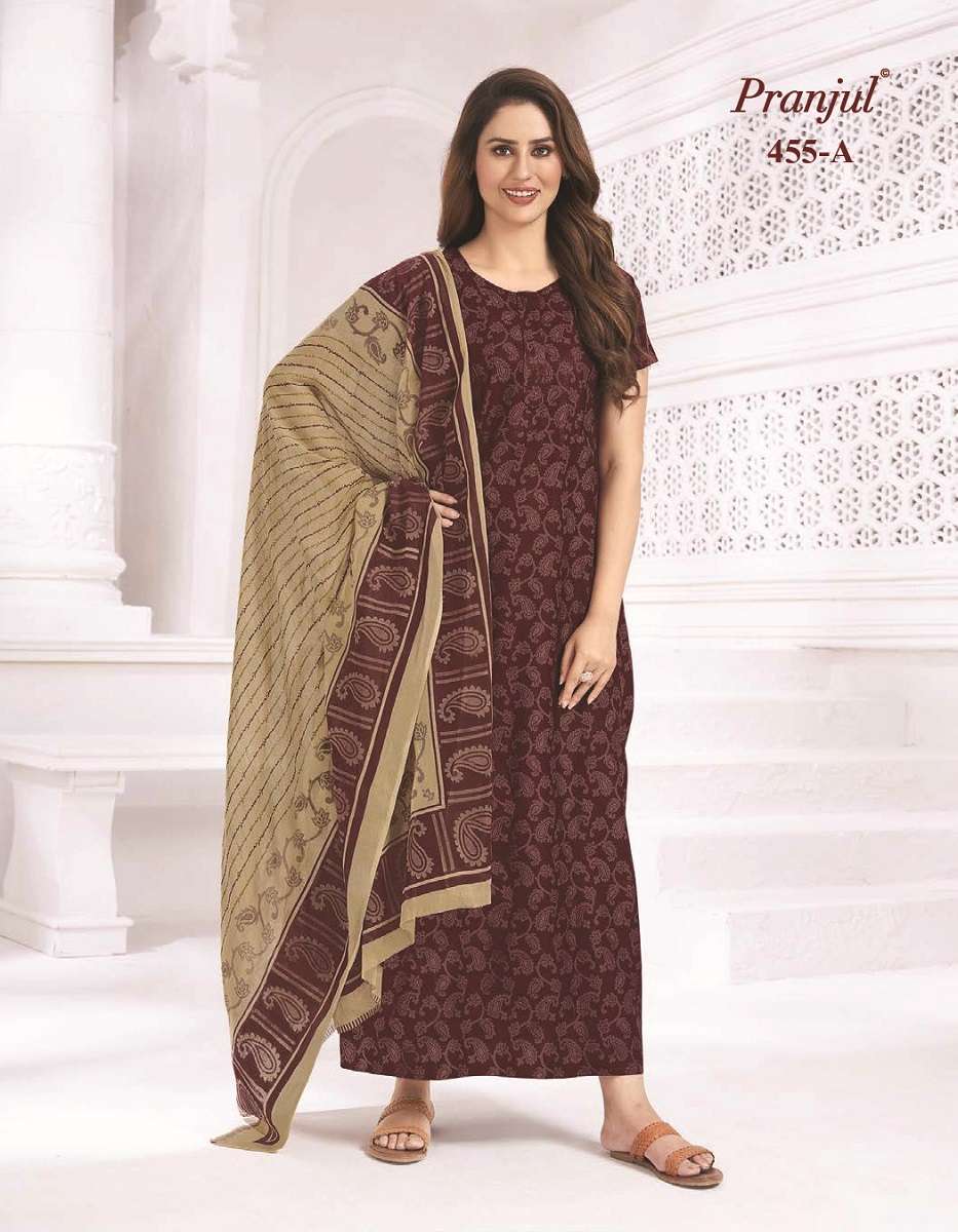 Pranjul Pratishtha Long Nighties With Dupatta -Wholesale Catalog