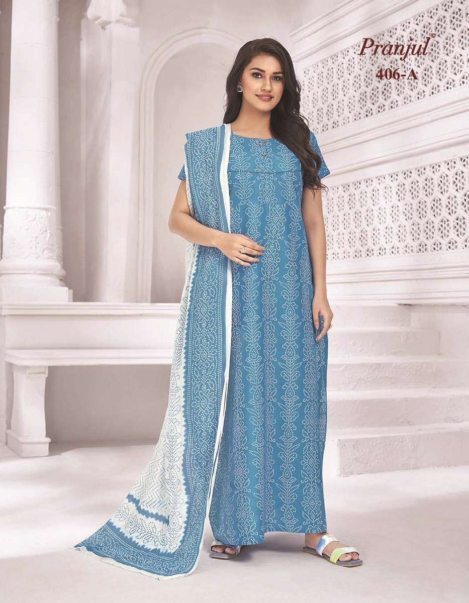 Pranjul Pratishtha Long Nighties With Dupatta -Wholesale Catalog