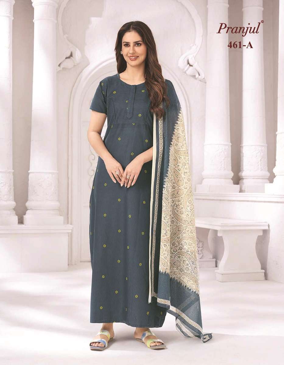 Pranjul Pratishtha Long Nighties With Dupatta -Wholesale Catalog