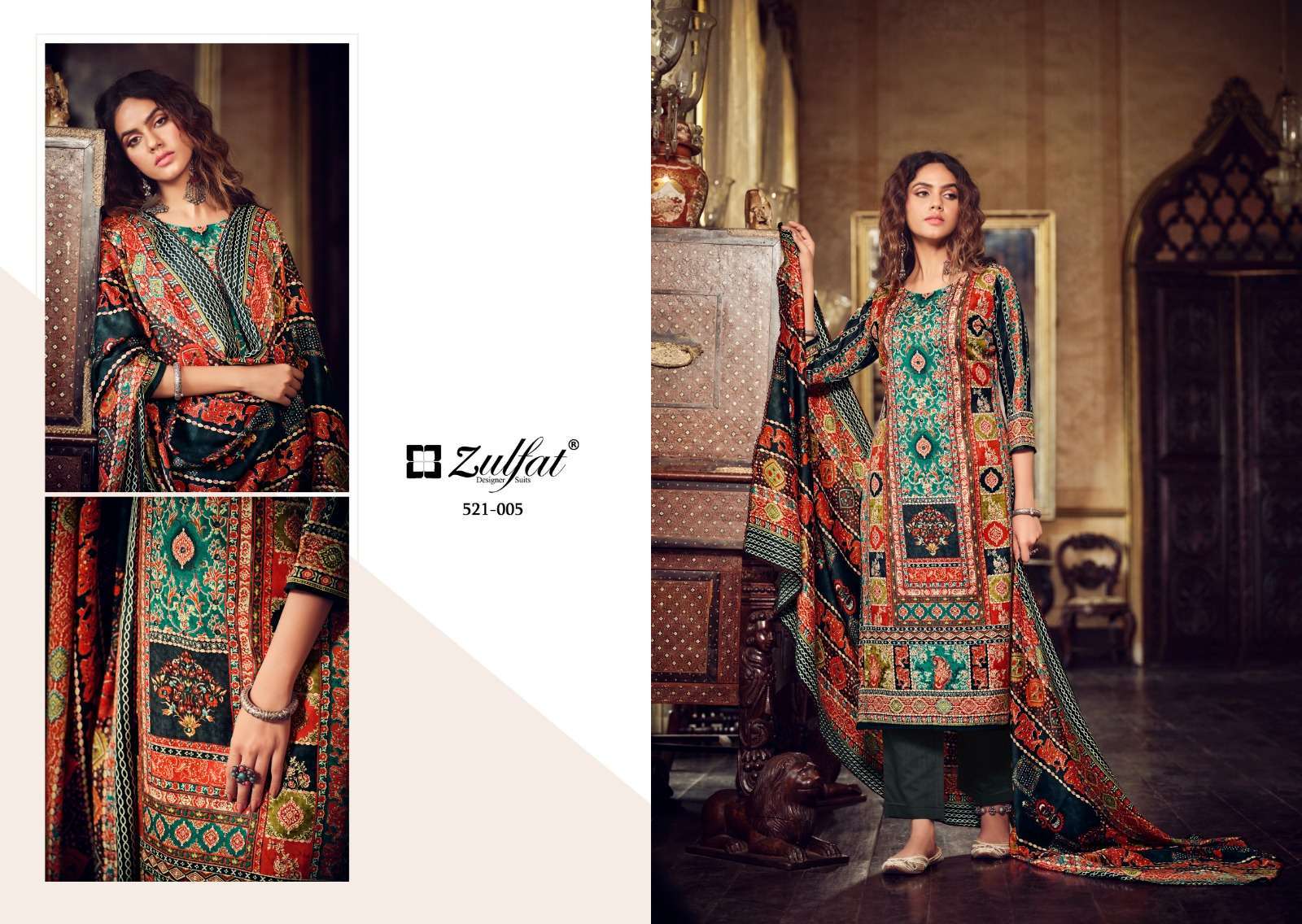 Zulfat Designer Suits Rehnuma Wool Pashmina Salwar Suit Wholesale catalog
