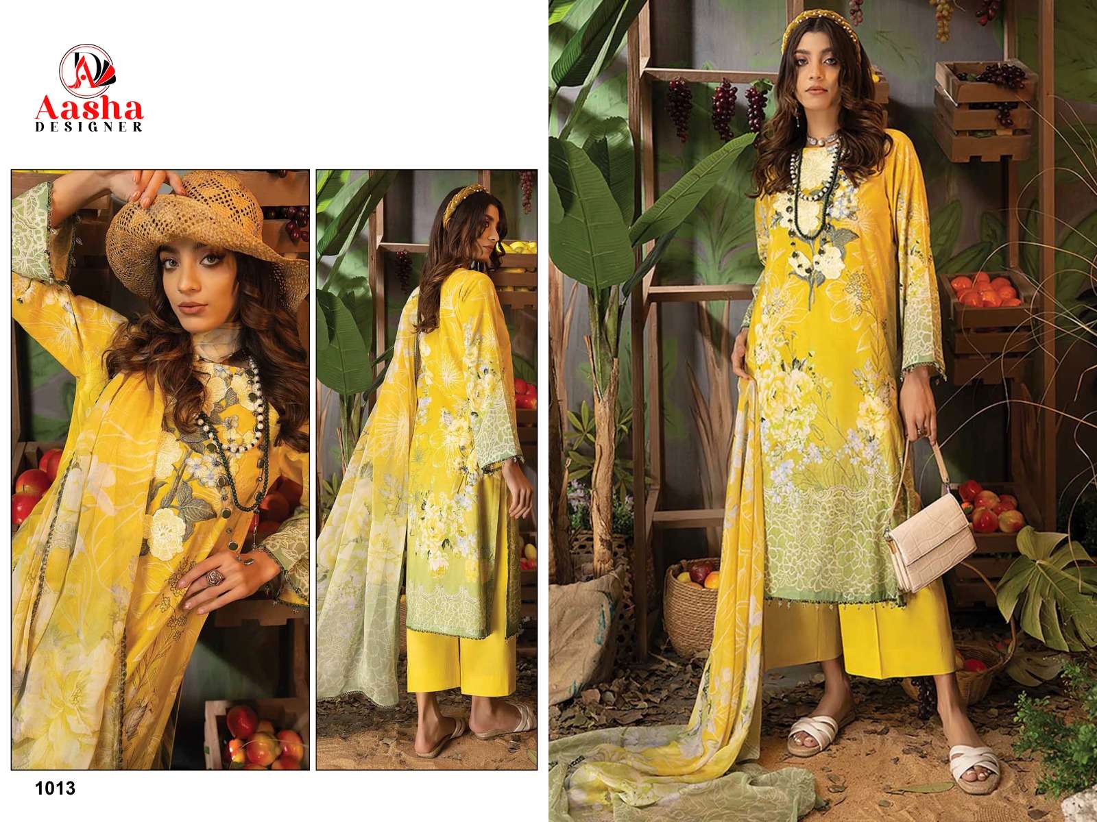 Aasha Adan Libas 1013 Chiffon Dupatta Pakistani Suits Wholesale catalog