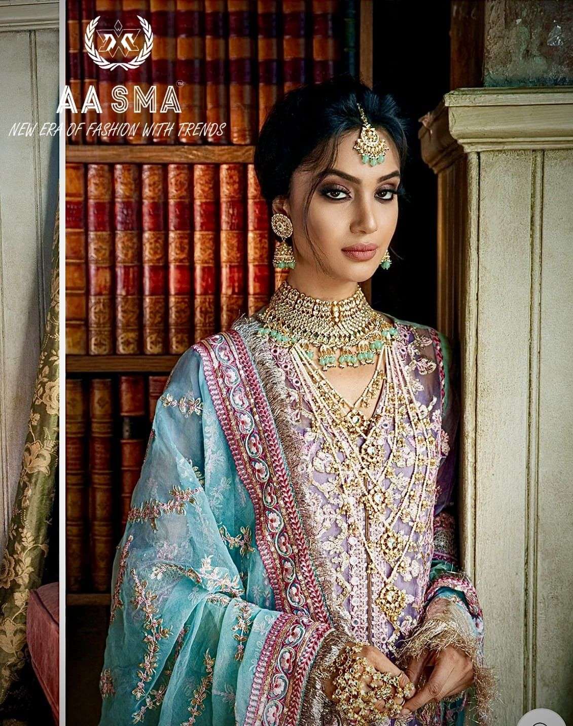 Aasma 201 Pure Organza Pakistani Suits Wholesale catalog